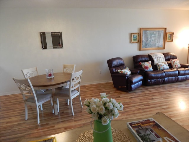 dining area featuring wood-type flooring