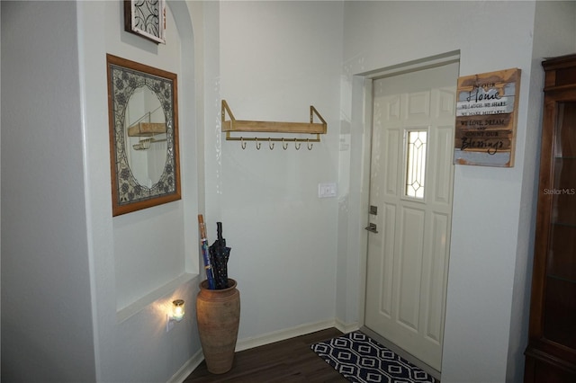 entryway featuring dark hardwood / wood-style flooring