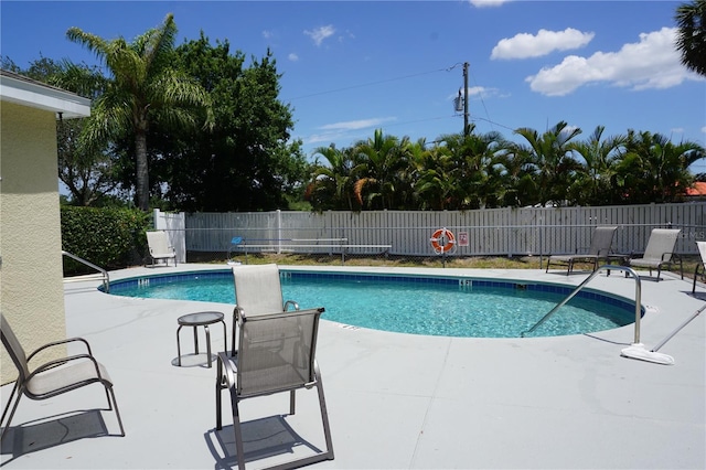 view of pool featuring a patio