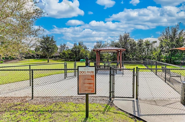 view of community with a gazebo and a lawn