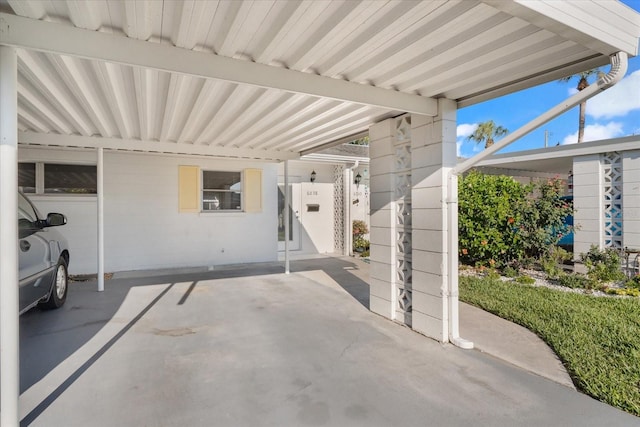 view of patio featuring a carport