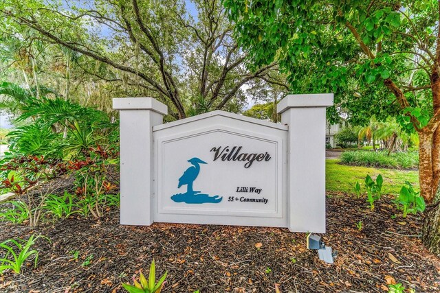 view of community sign