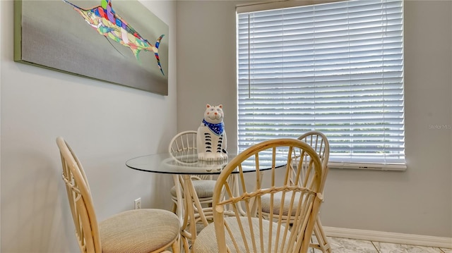 view of tiled dining space