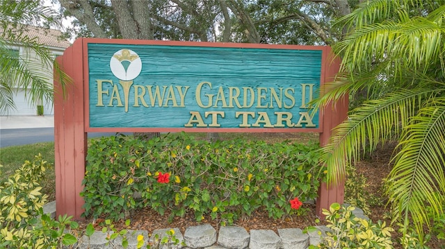 view of community sign