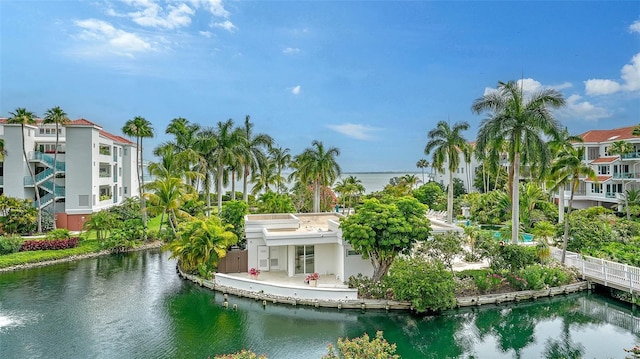 view of home's community featuring a water view