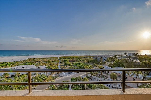 water view with a view of the beach