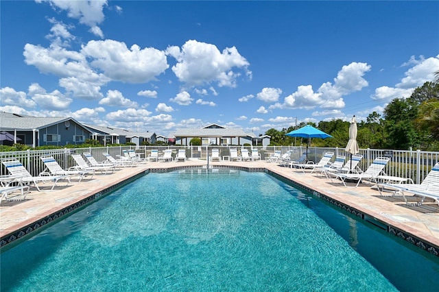 view of pool with a patio area