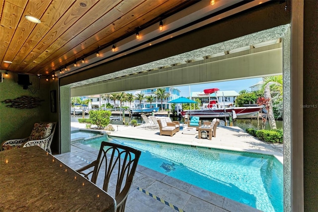 view of pool with a patio area