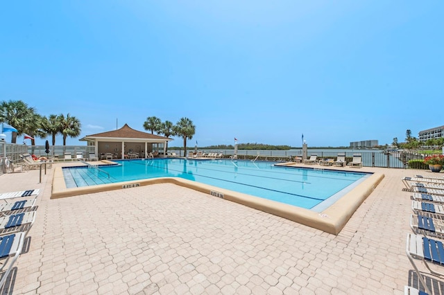 view of pool featuring a patio