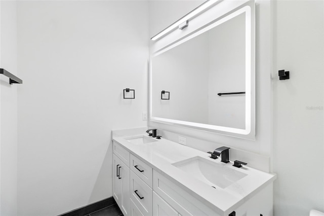 bathroom featuring dual bowl vanity