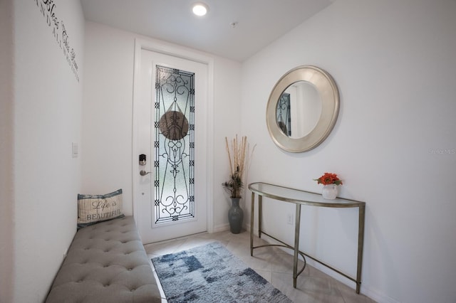 view of tiled foyer