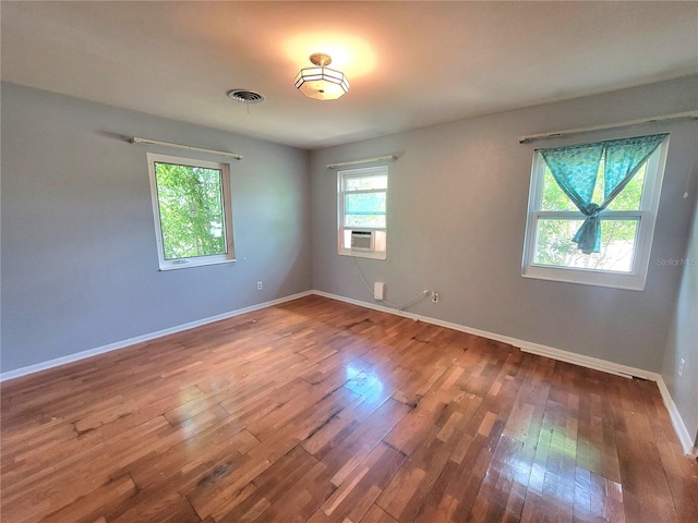 spare room with plenty of natural light and hardwood / wood-style floors