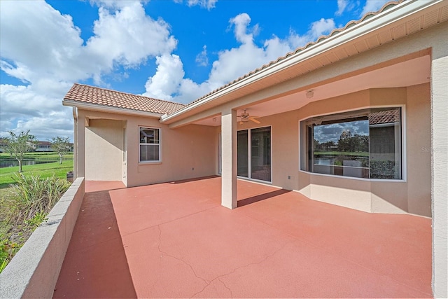 view of patio / terrace with ceiling fan