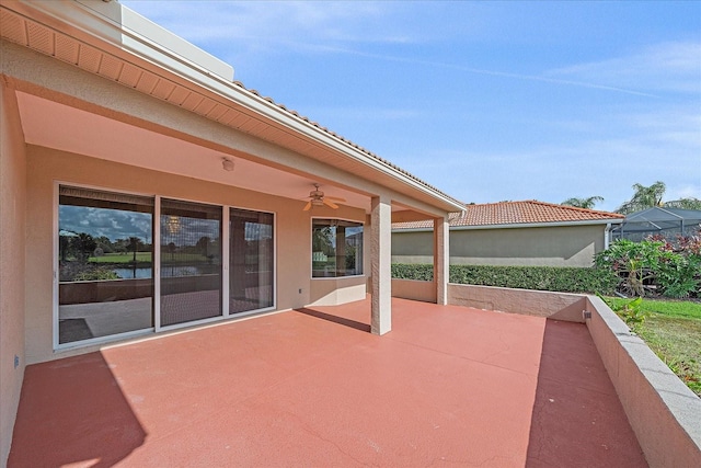 view of patio / terrace with ceiling fan