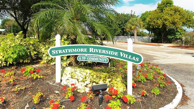 view of community sign