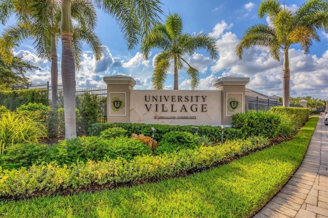 view of community sign