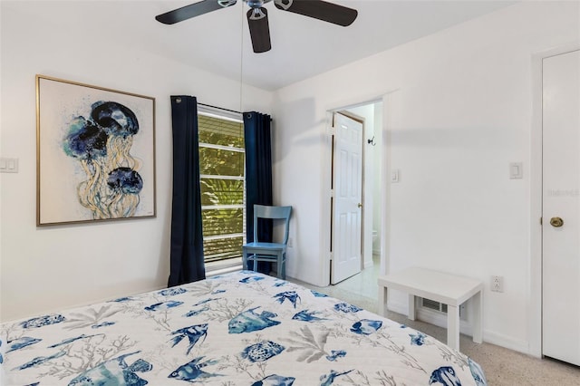 bedroom with ceiling fan