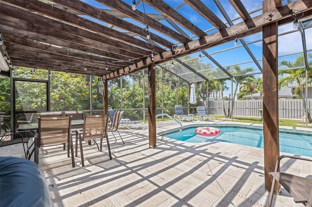 view of pool featuring a patio area