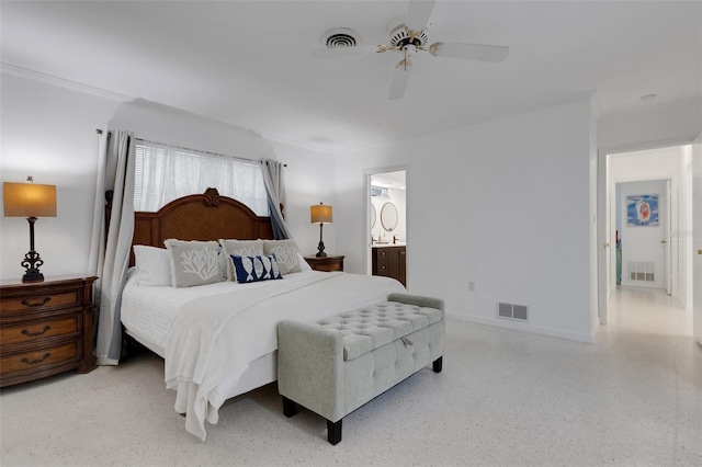 701 Armada Rd S, Venice, FL 34285 - bedroom with speckled floor, baseboards, and visible vents