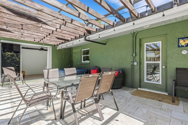 701 Armada Rd S, Venice, FL 34285 - view of patio / terrace with a pergola and outdoor dining area