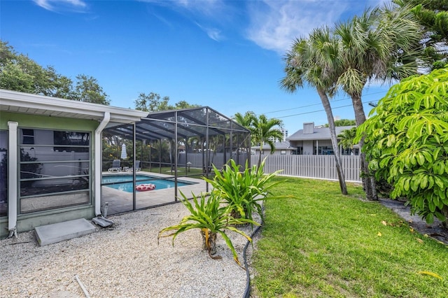 701 Armada Rd S, Venice, FL 34285 - view of yard featuring a fenced in pool, a lanai, and fence