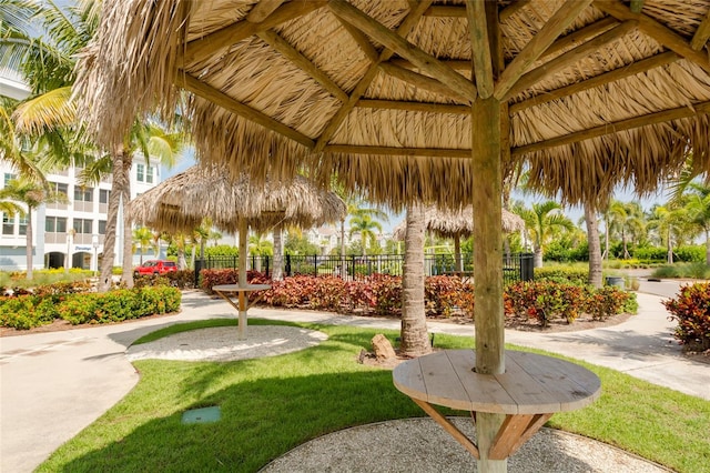 surrounding community with a gazebo