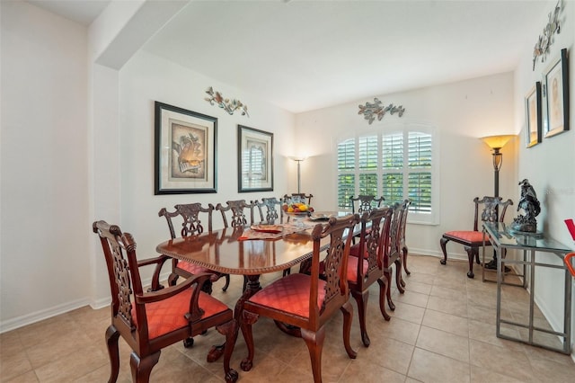 view of tiled dining room