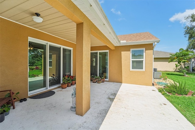 view of patio featuring central AC unit