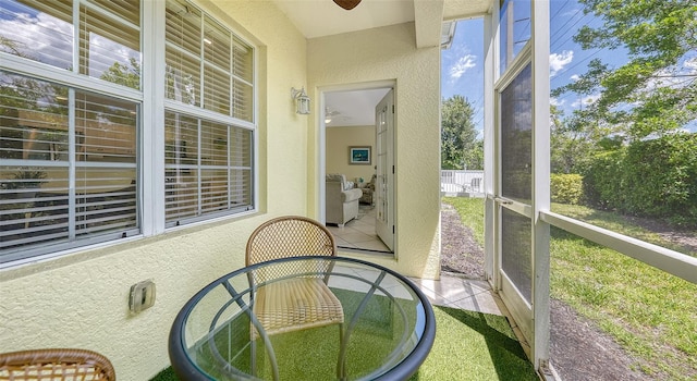 view of sunroom