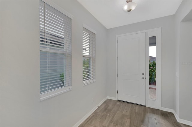 entrance foyer featuring light hardwood / wood-style floors