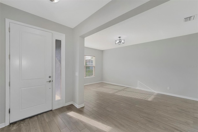 entrance foyer featuring light hardwood / wood-style floors