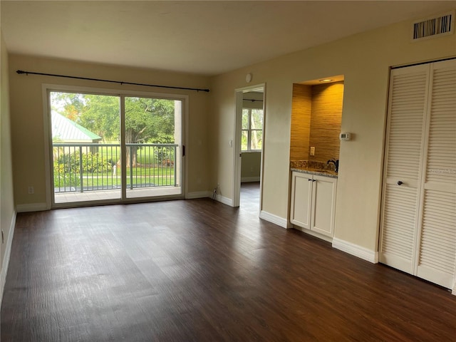 interior space featuring a healthy amount of sunlight and dark hardwood / wood-style floors