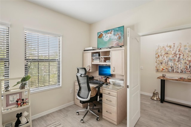 office featuring light hardwood / wood-style floors