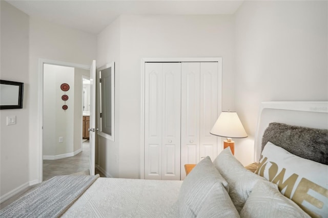 bedroom featuring a closet