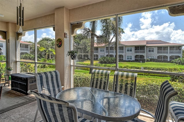 view of sunroom