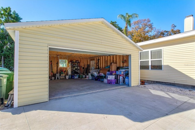 view of garage