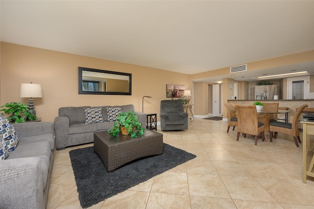 view of tiled living room