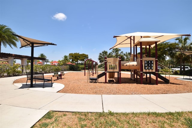 view of community jungle gym