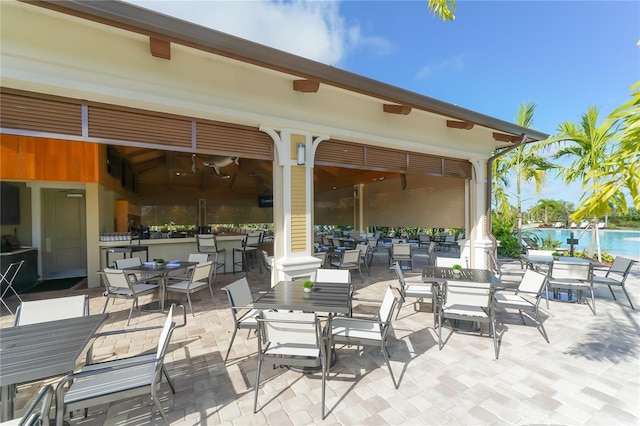 view of patio featuring a community pool