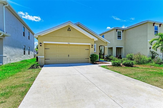 view of front of property with a front lawn