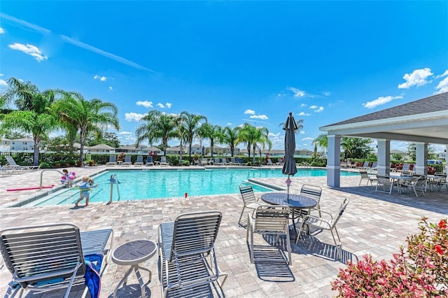 view of pool with a patio area