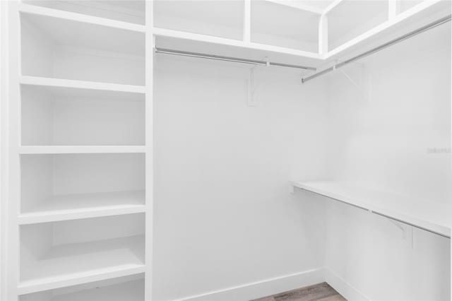 spacious closet featuring wood finished floors