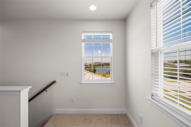 interior space featuring carpet flooring