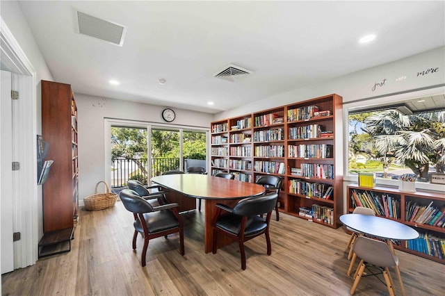 dining room featuring light hardwood / wood-style floors