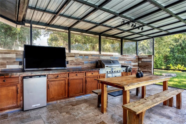 view of patio featuring area for grilling