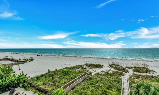 property view of water with a view of the beach