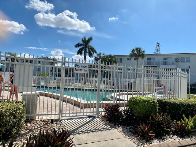 view of pool featuring a patio