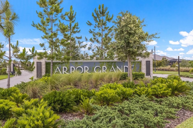 view of community sign