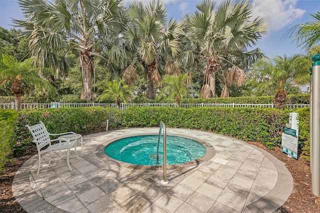 view of swimming pool featuring a patio