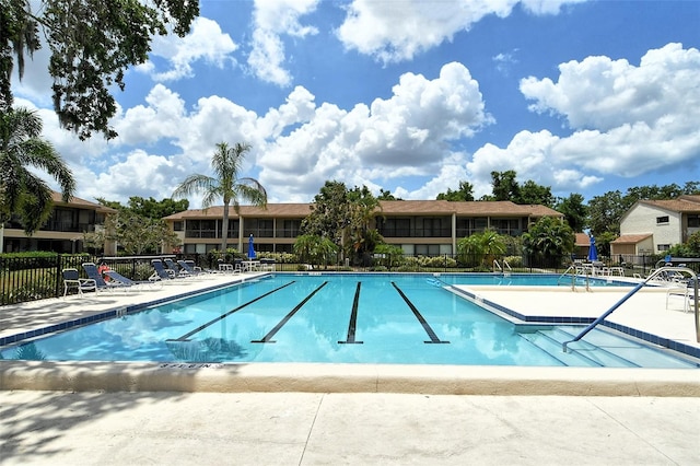 view of pool featuring a patio